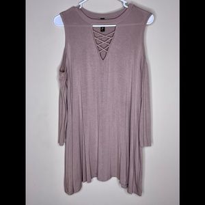 Mauve Cold Shoulder Tunic